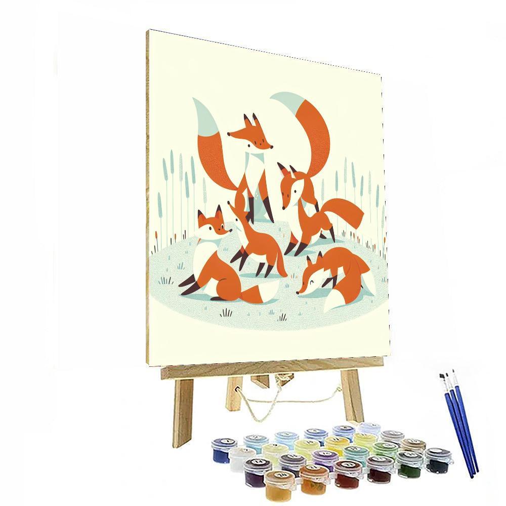 Fanciful Fox Frolic Number Painting