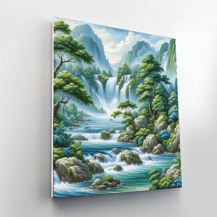 Tranquil Waterfalls Paint By Number