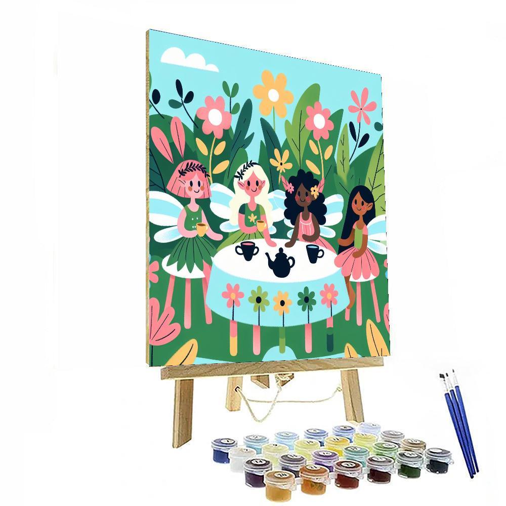 Fairy Garden Tea Party DIY Paint By Numbers