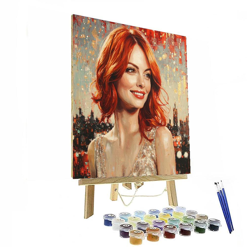 Emma Stone: Enchanting The Silver Screen Painting Number Kit