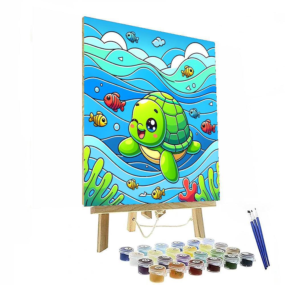 Cheerful Turtle Paint By Numbers