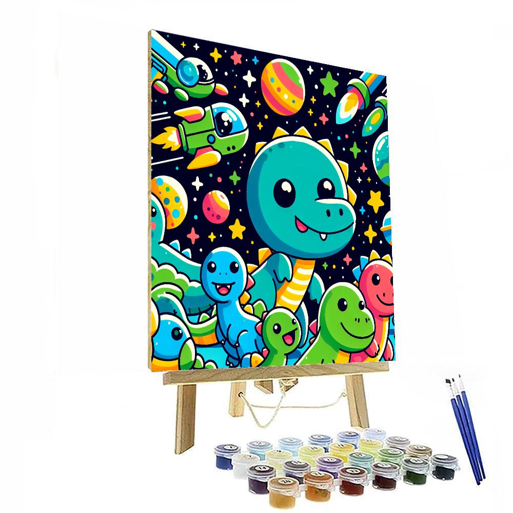Space Dinosaur Adventure Paint By Numbers Kits