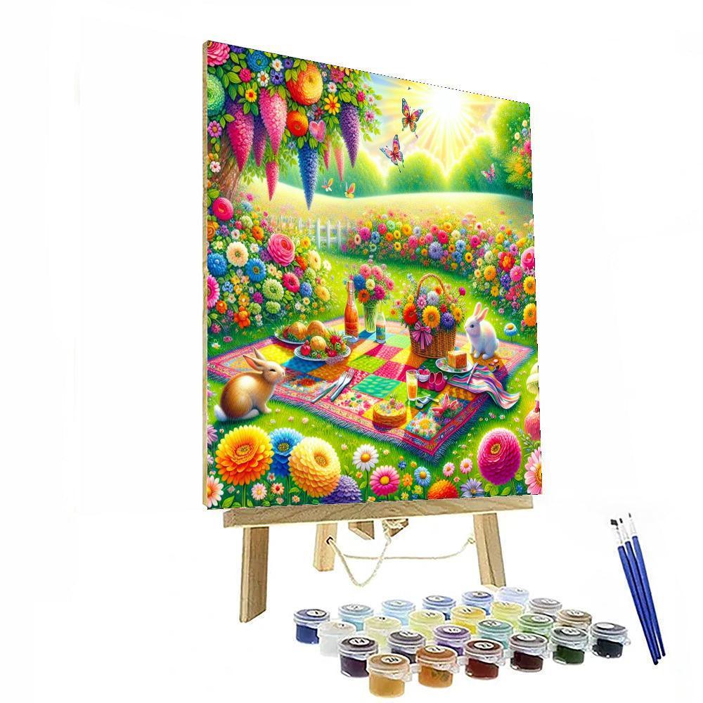 Charming Meadow Picnic Paint By Numbers