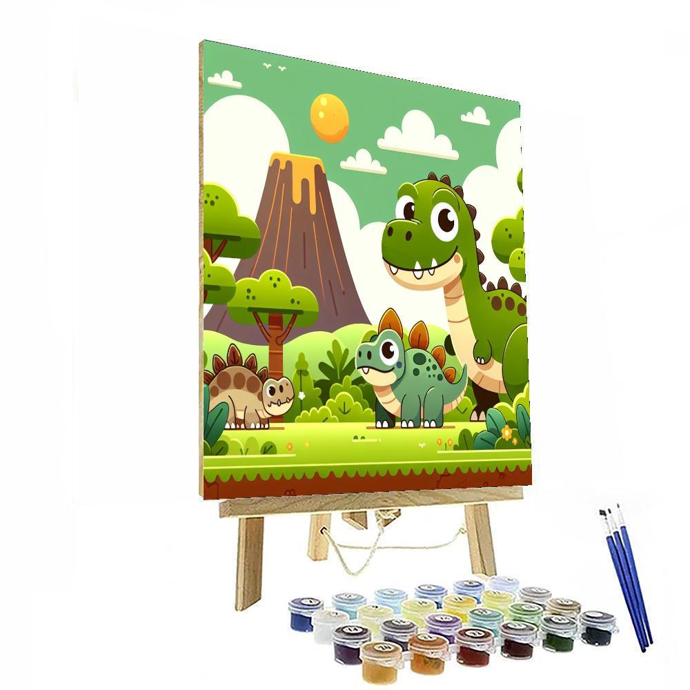 Jurassic Dino Land DIY Paint By Numbers