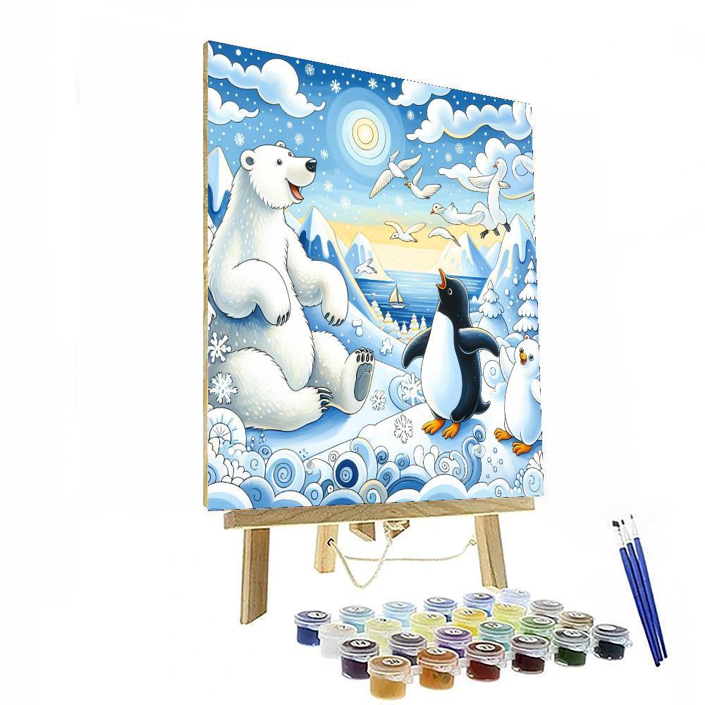 Playful Polar Paradise Painting By Numbers Kit