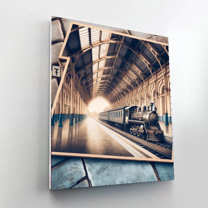 Vintage Railway Station DIY Paint By Numbers