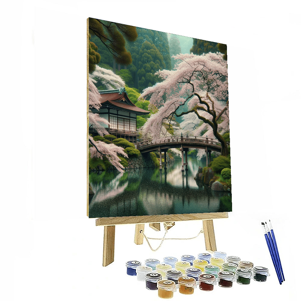 Blossom Rain in Kyoto - DIY Painting By Numbers Kit
