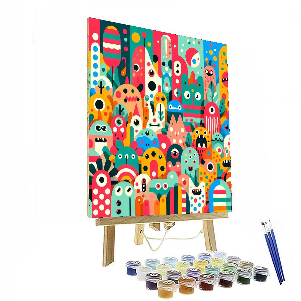 Kaleidoscope Creatures Number Painting