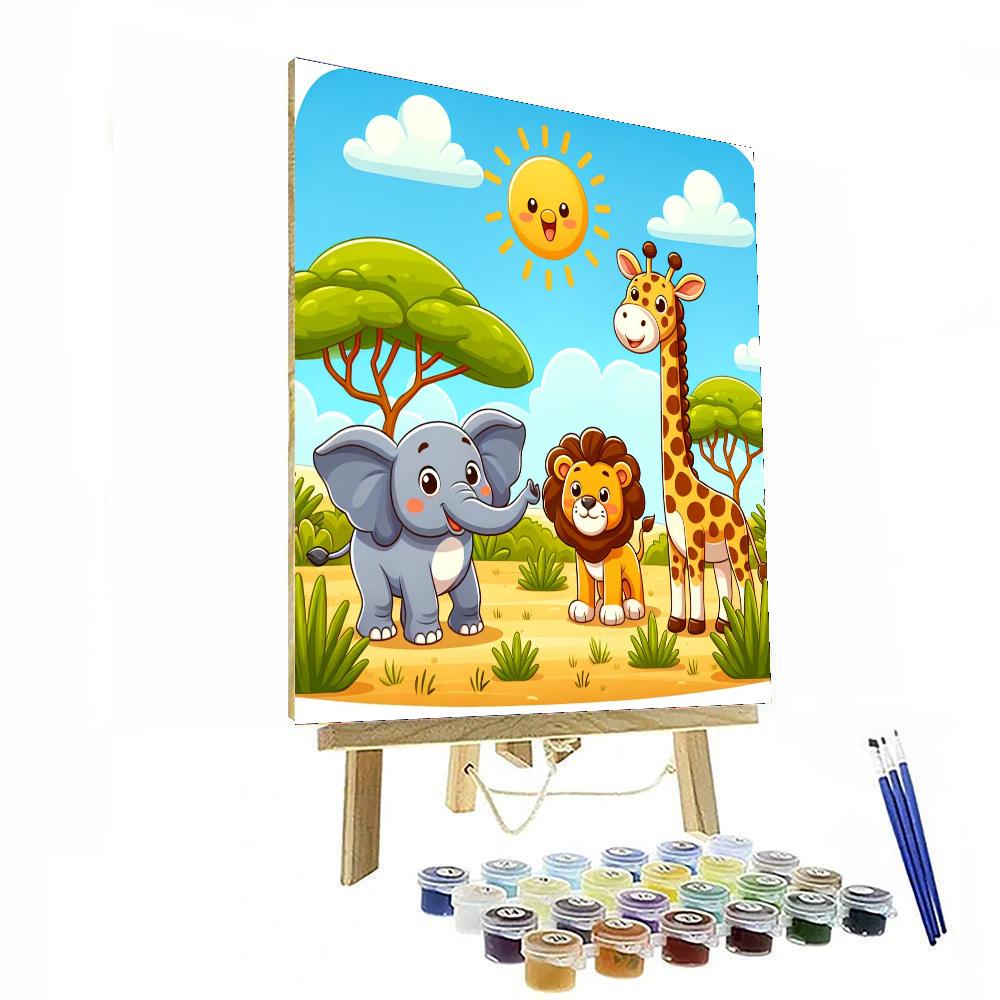 Safari Adventure Explorers Paint By Numbers Art