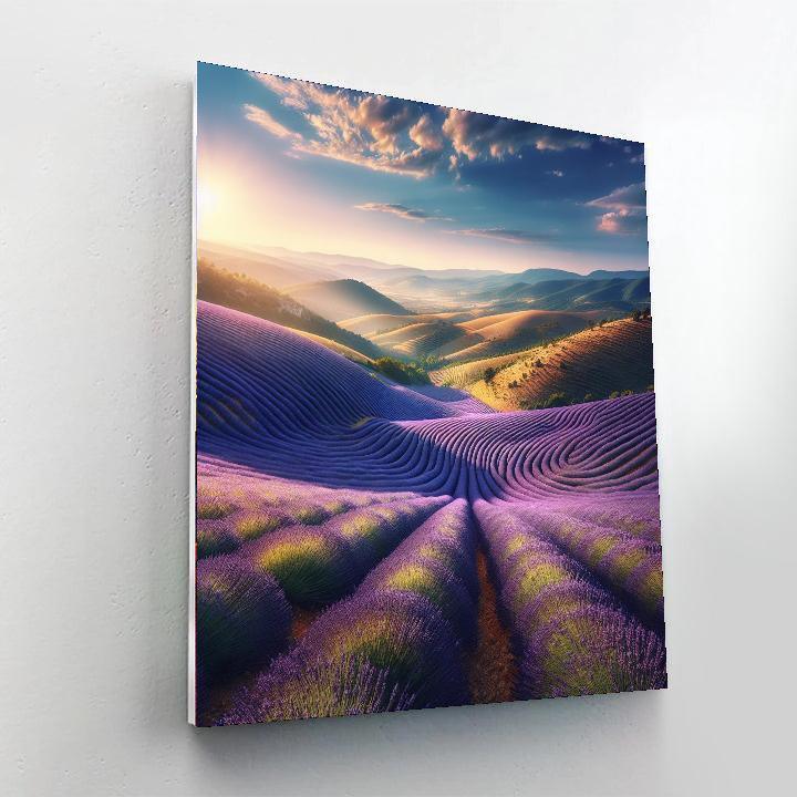 Sunlit Provence Lavender Fields Numbered Painting Kits