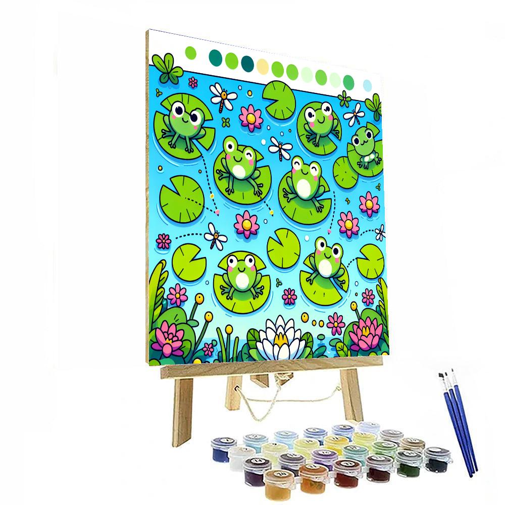 Fanciful Frog Pond Paint By Numbers Art