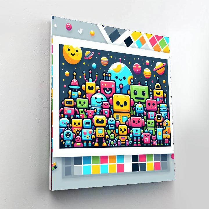 Robot Planet Playground Paint By Number