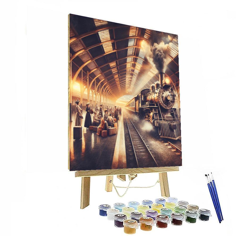 Nostalgic Train Station Painting Number Kit