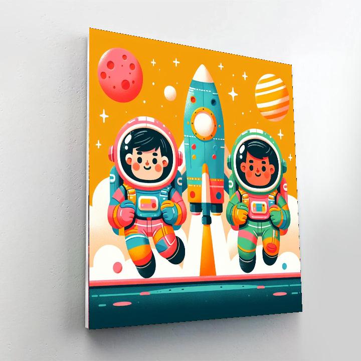 Friendly Astronaut Mission Number Painting