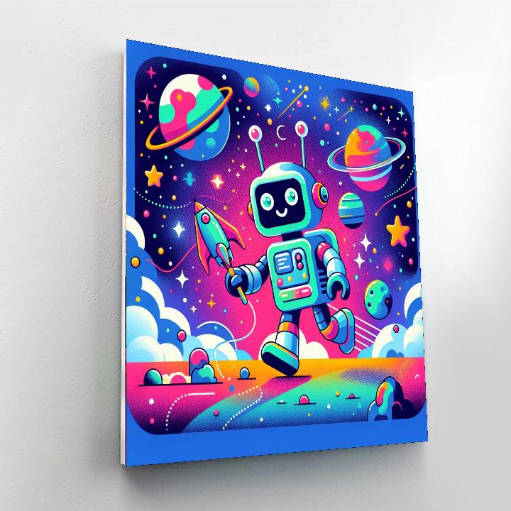 Robot Galaxy Adventure Painting Number Kit