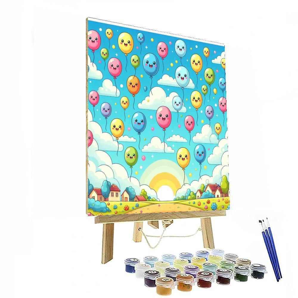 Bouncy Balloons In The Sky Painting By Numbers Kit