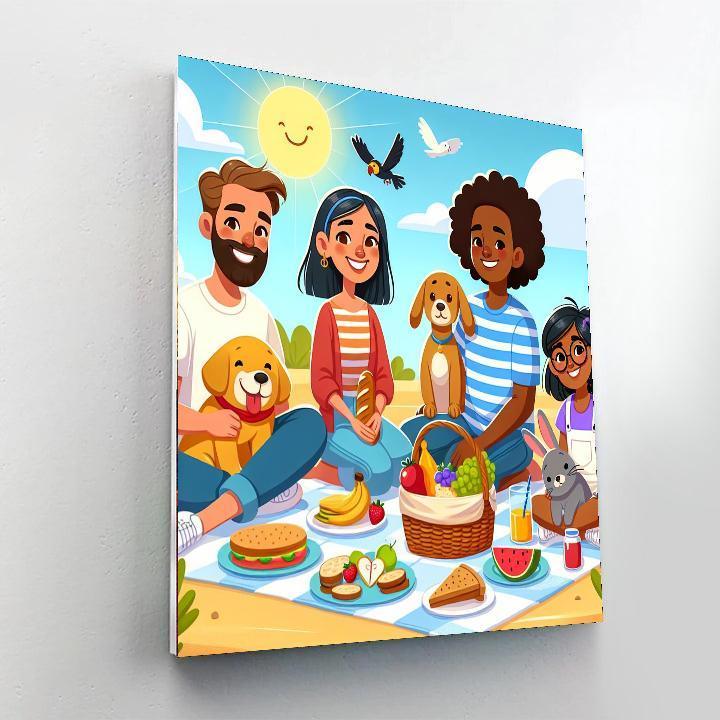 Sunny Beach Picnic Numbered Painting Kits