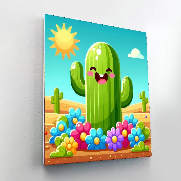 Happy Cactus Painting By Numbers Kit