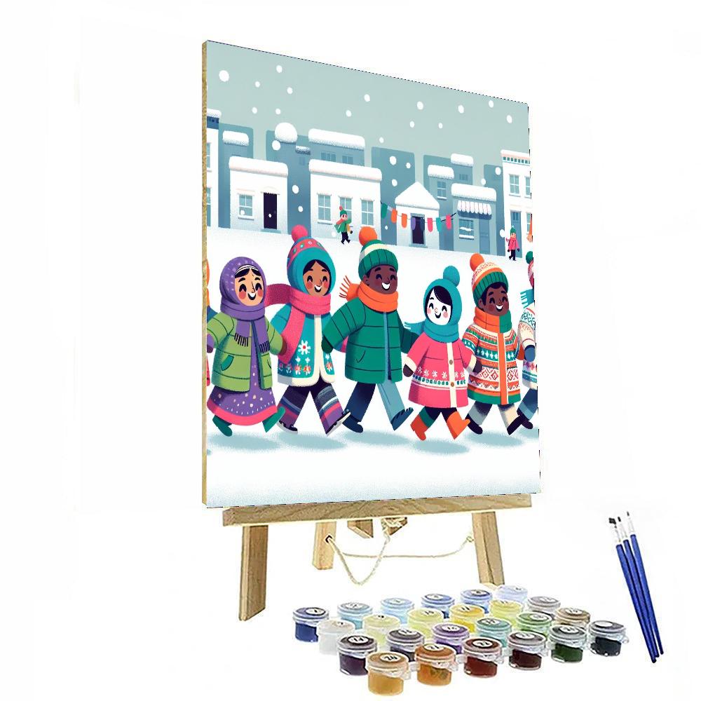 Whimsical Winter Parade Painting By Numbers Kit