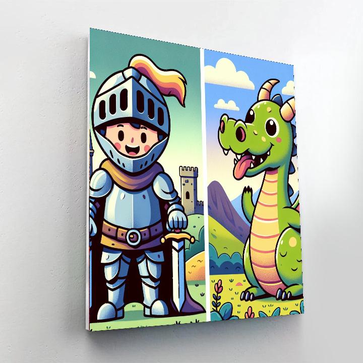 The Brave Knight And His Dragon DIY Paint By Numbers