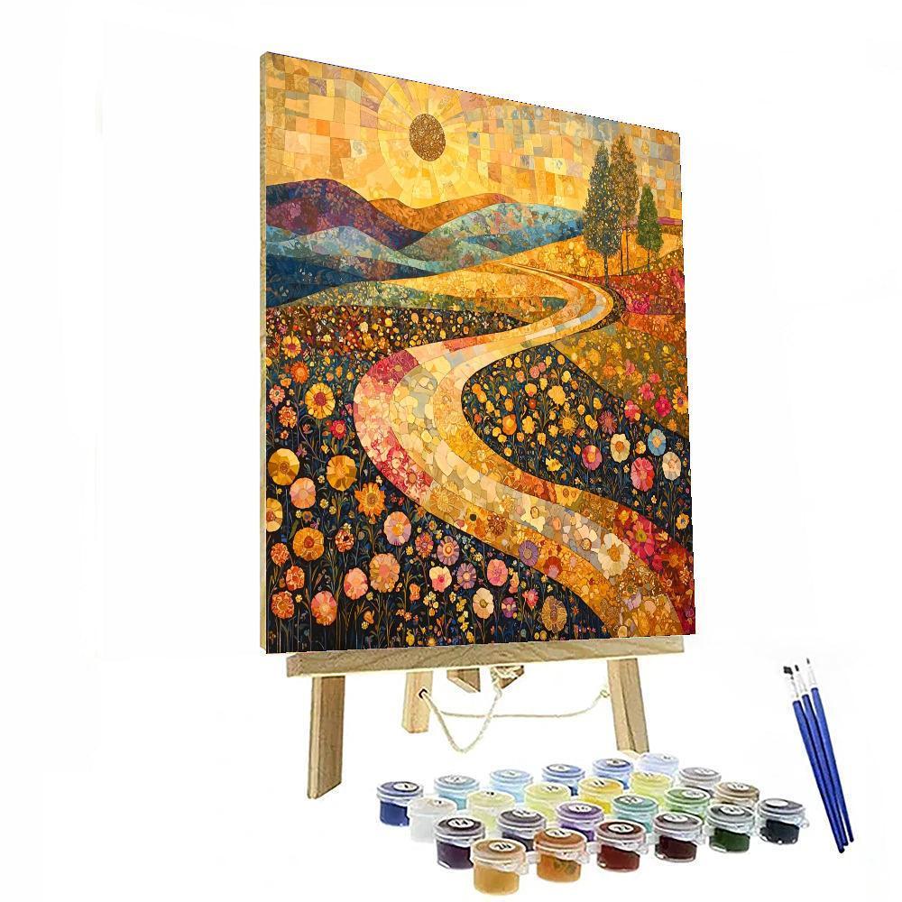Gustav Klimt Inspired Golden Horizons  Paint By Numbers Kits