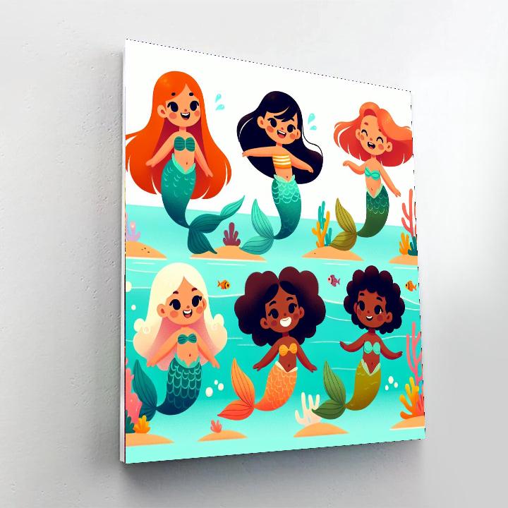 Mermaid Lagoon Laughter Painting By Numbers Kit