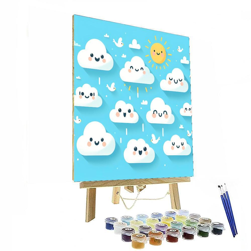 Charming Cloud Friends Paint By Number