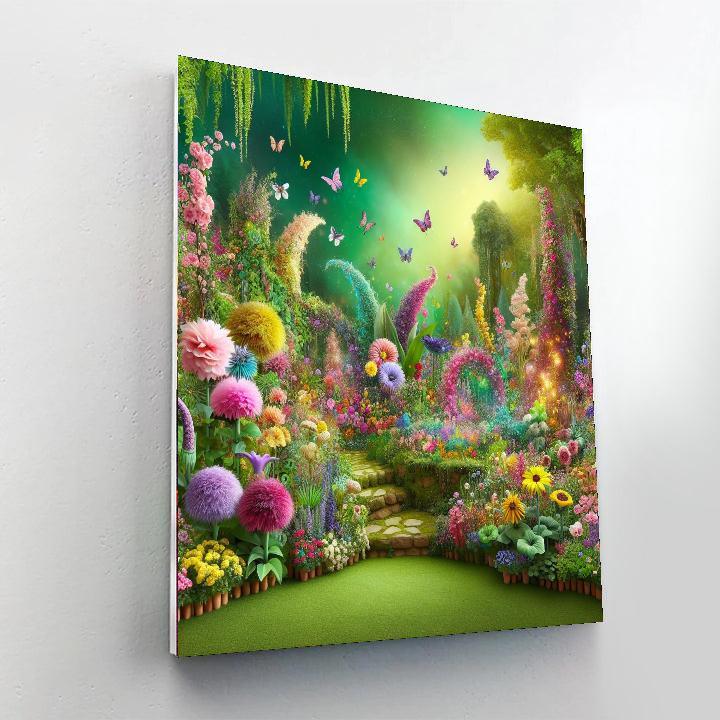 Whimsical Garden Paradise Number Painting