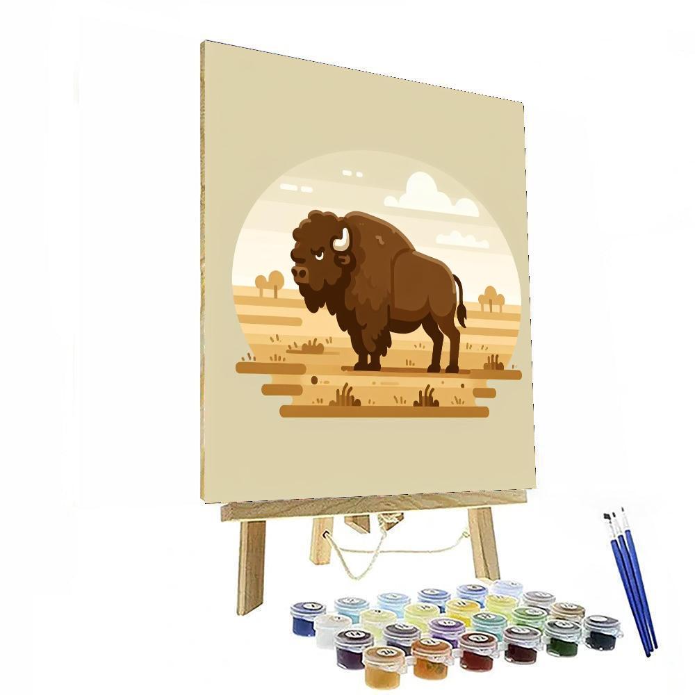 Brave Bison Paint By Numbers Art