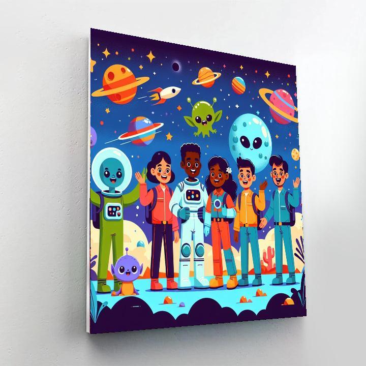 Funky Space Explorers Paint By Numbers