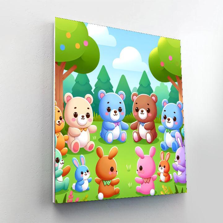 Cuddly Bears And Friends Paint By Color