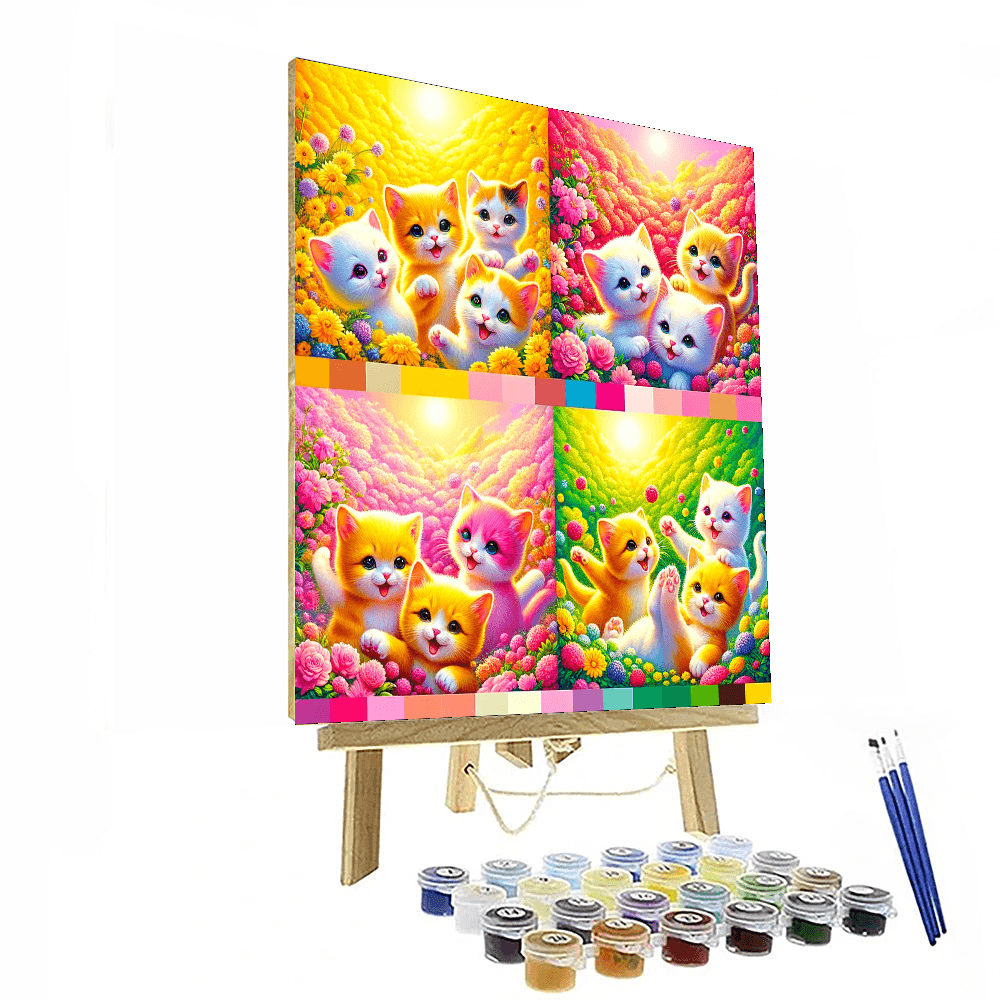 Frolicking Kittens Adventure Painting Number Kit