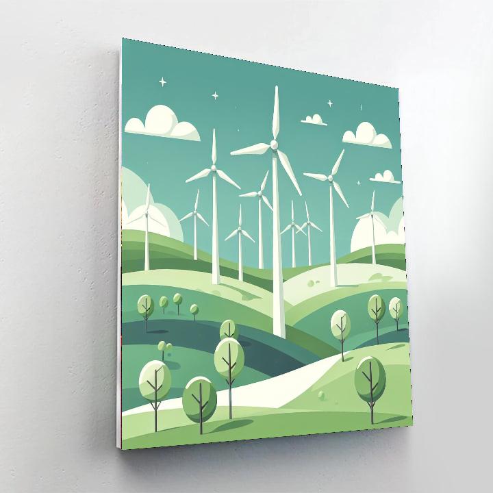 Whirling Windmill Wonders Paint By Numbers Art