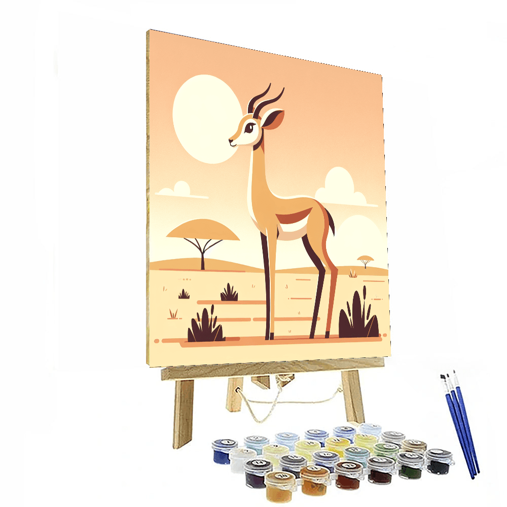 Gentle Gazelle Number Painting
