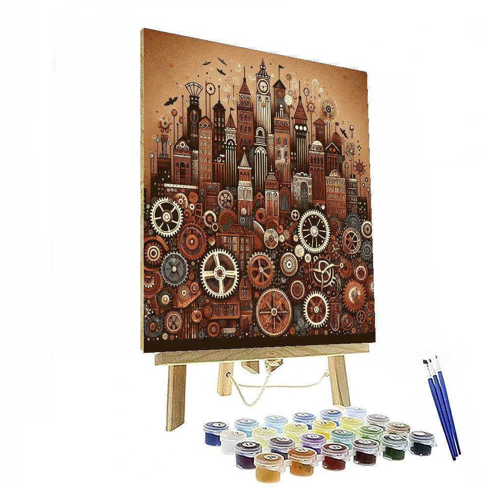 Eccentric Steam Punk City Paint By Number