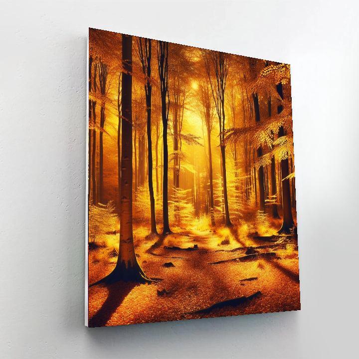 Golden Forest Retreat Paint By Numbers Art
