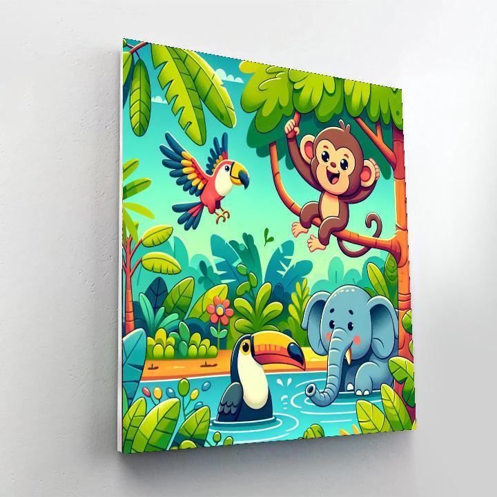 Animal Friends In The Jungle Numbered Painting Kits