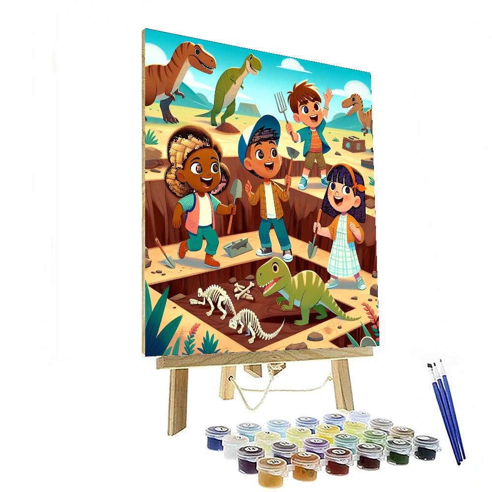 Dinosaur Excavation Expedition DIY Paint By Numbers