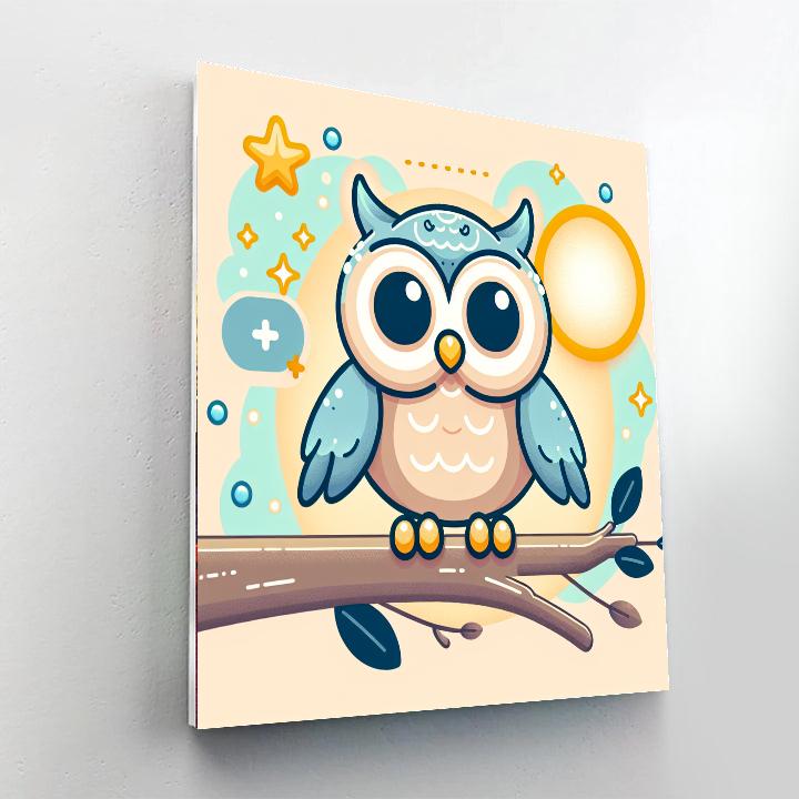 Curious Owl's Nocturnal World Paint By Numbers Art