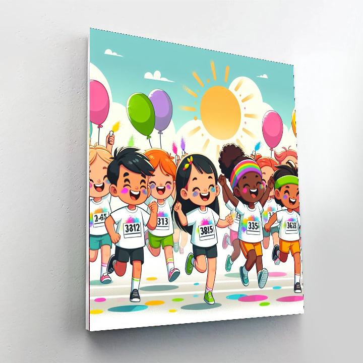 Festive Color Run Paint By Number