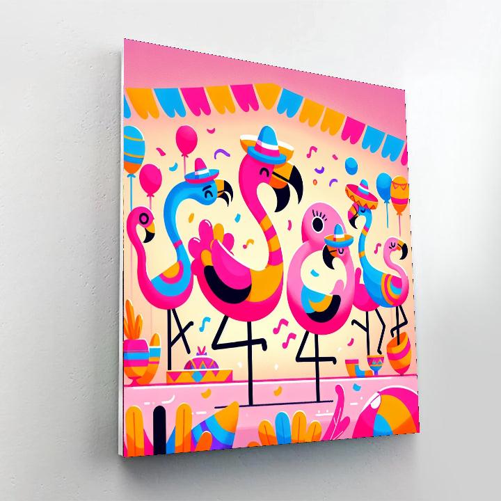 Flamingo Dance Fiesta Paint By Numbers