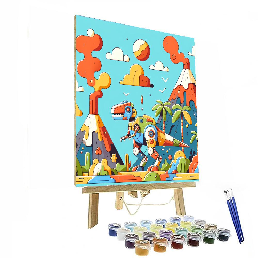 Dino-robot Adventure DIY Paint By Numbers