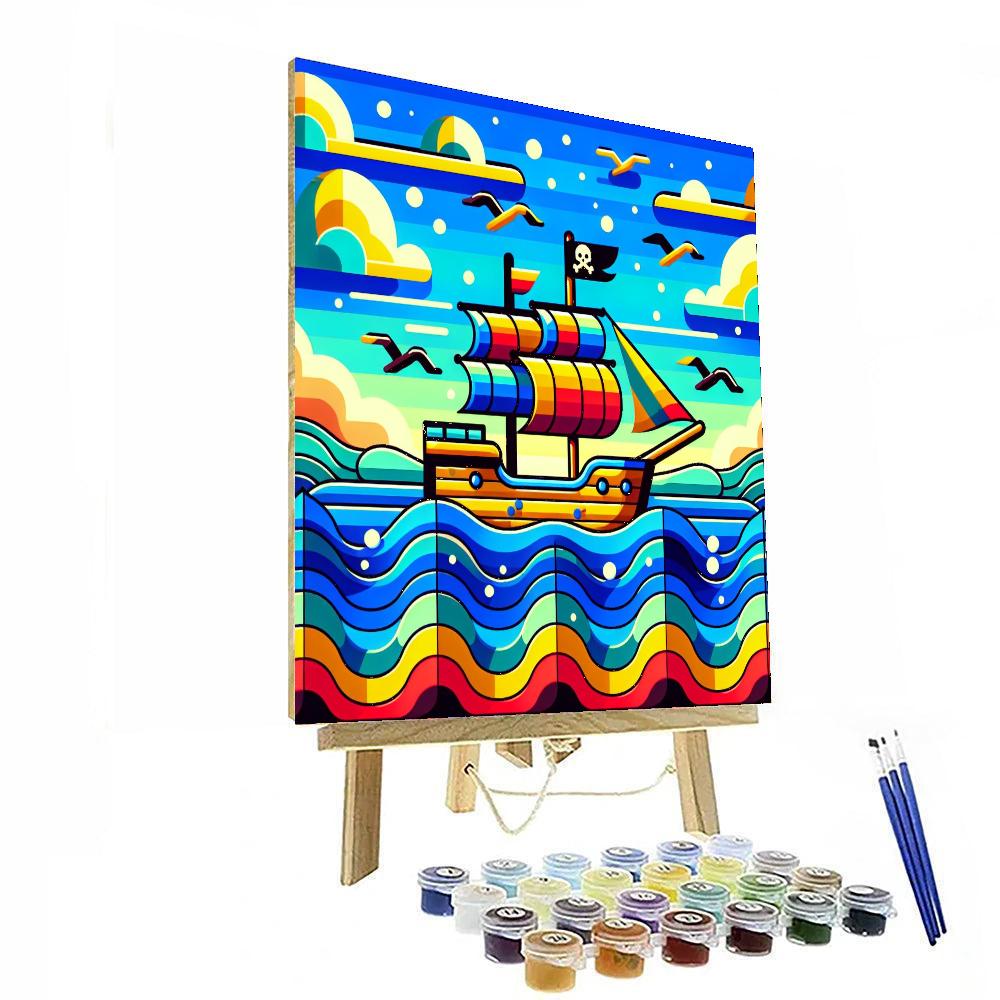 Pirate Adventure On High Seas Paint By Color