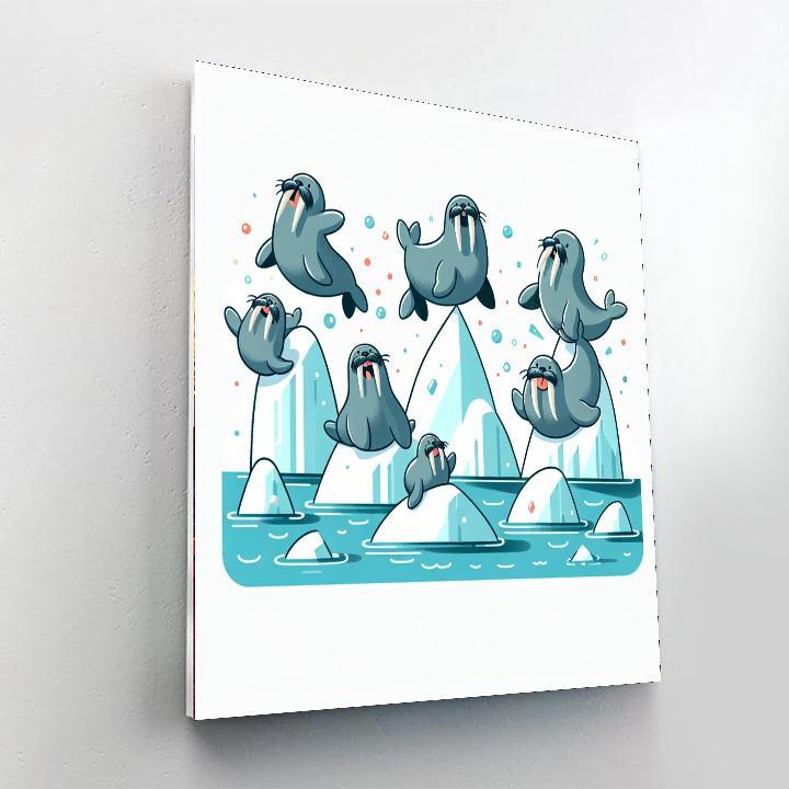 Waltzing Walruses Paint By Numbers Art