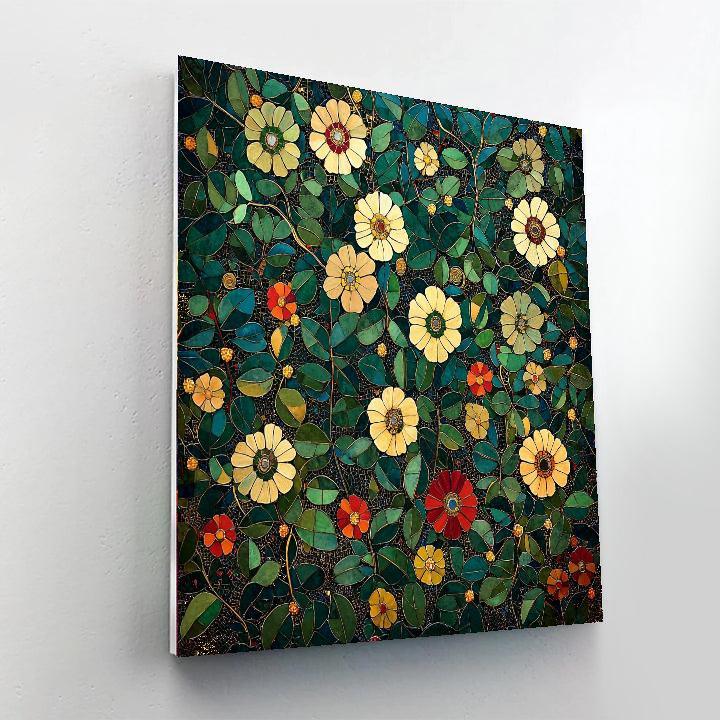 Gustav Klimt Inspired Botanical Mosaic  Painting By Numbers Kit