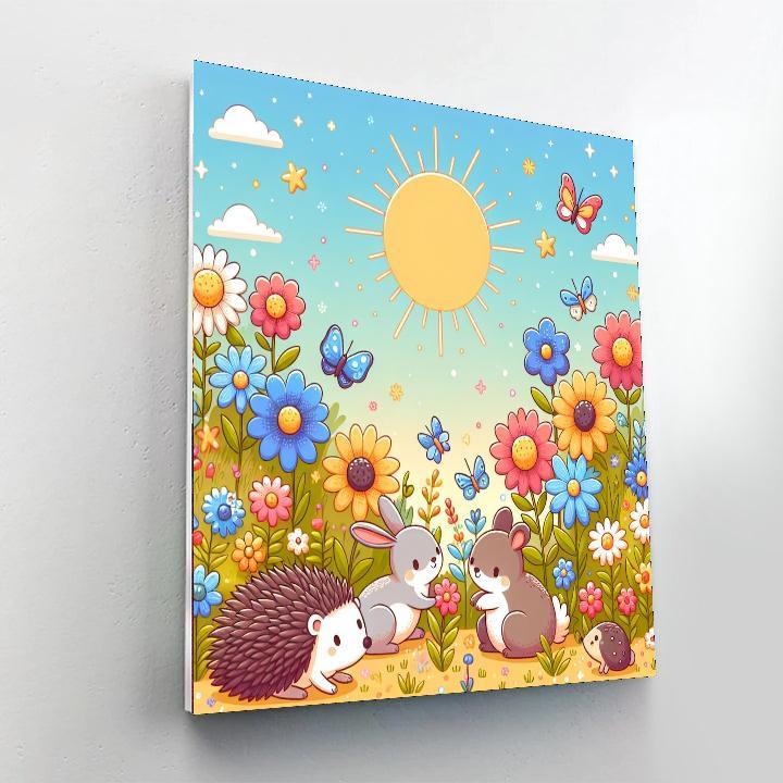 Cute Critters In A Cozy Garden Paint By Numbers