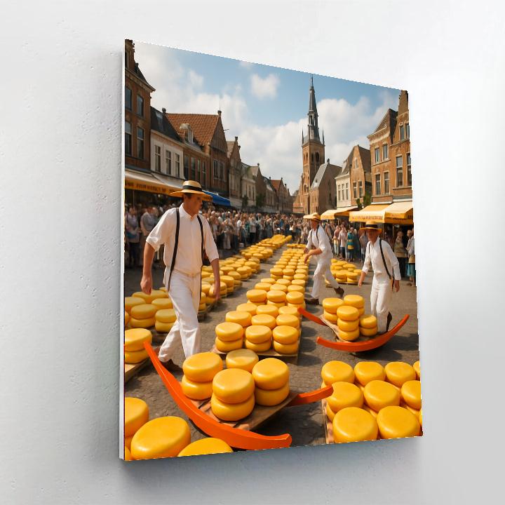 Alkmaar Cheese Market - Alkmaar, Netherlands Painting Number Kit