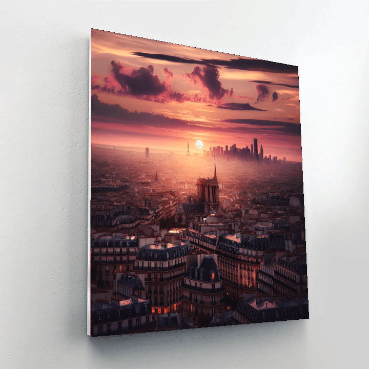 Romantic Parisian Sunset Painting By Numbers Kit