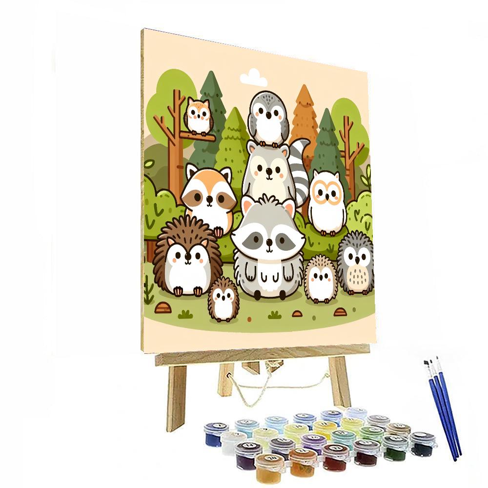 Fluffy Forest Friends Numbered Painting Kits