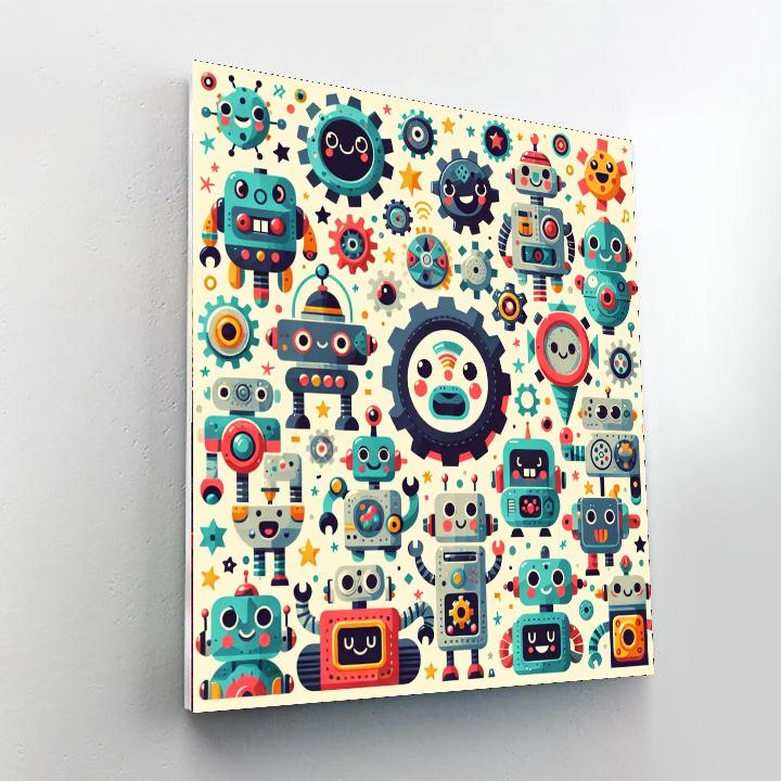 Fun Robot Adventure Paint By Numbers